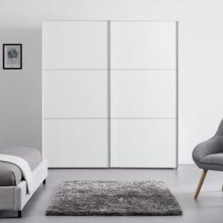 Moderní skříň s posuvnými dveřmi do ložnice / do pokoje, bílá, 68x200x222 cm