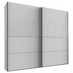 Velká skříň do pokoje, posuvné dveře, bílá / pruh sklo bílé, 65/225/208 cm