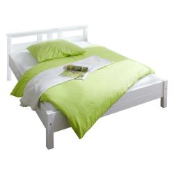 Tradiční dřevěná postel z masivu 140x200 cm, borovice bílá