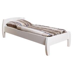 Dětská postel z masívu 90x200 cm bílá zaoblená, borovicové dřevo