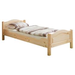 Venkovská tradiční postel z masivního dřeva jednolůžko 90x200 cm, přírodní borovice