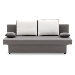 Levná rozkládací pohovka na občasné spaní šedá / bílá, celočalouněná, 191 cm