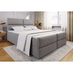 Luxusní čalouněná postel 160x200 s úložným prostorem šedá, + topper