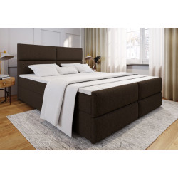 Luxusní čalouněná postel 180x200 s úložným prostorem hnědá, + topper
