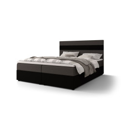 Levná postel boxspring s roštem a matrací 180x200 černá / šedá, látkový potah