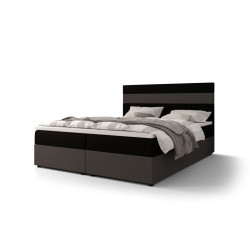Levná postel 140x200 komplet s matrací čalouněná šedá + černá