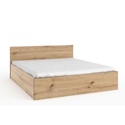 Dřevěná manželská postel dub artisan 160x200 ve skandinávském stylu, s roštem