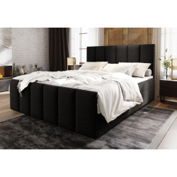 Velká manželská postel 180x200 boxspring a matrací a topperem, černá