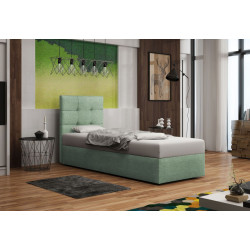 Čalouněná jednolůžková postel s vysokým čelem 90x200 zelená