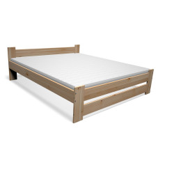 Levná studentská dřevěná postel 140x200 s roštem a matrací