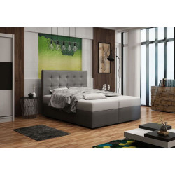 Čalouněná dvoulůžková postel do ložnice tmavě šedá 160x200 cm, komplet s matrací