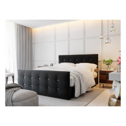 Luxusní černá postel boxspring s matrací kompletní 180x200 cm
