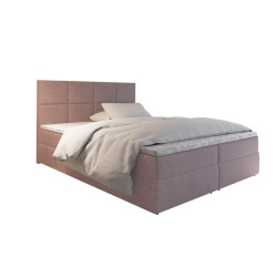 Čalouněná postel s úložným prostorem starorůžová 140x200 cm, matrace + topper
