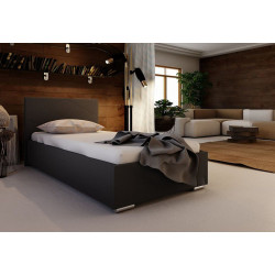 Luxusní jednolůžková čalouněná postel 90x200 cm černá