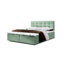 Levná postel 140x200 s roštem a matrací a topperem komplet, bledě zelená
