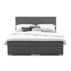 Kvalitní čalouněná postel s pružinovou matrací a úložným prostorem tmavě šedá 160x200 cm