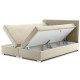 Kvalitní čalouněná postel s pružinovou matrací a úložným prostorem tmavě krémová 160x200 cm