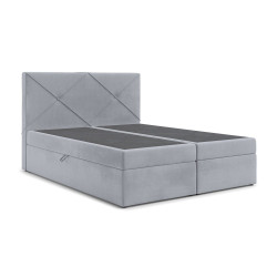 Pohodlná postel čalouněná 160x200 kompletní s matrací světle šedá, úl. prostor