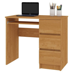 Malý stůl do pracovny - šuplíky + polička na klávesnici 90 cm