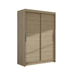 Světle hnědá vysoká skříň dub sonoma 120 cm posuvné dveře bez zrcadla 120x200x58 cm