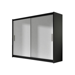 Černobílá šatní skříň do ložnice / pokoje 180 cm s posuvnými dveřmi 180x215x58 cm